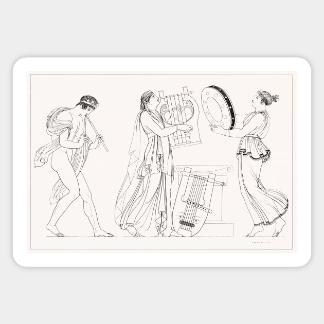 Grecian Musical Performers Sticker by WAITE-SMITH VINTAGE ART